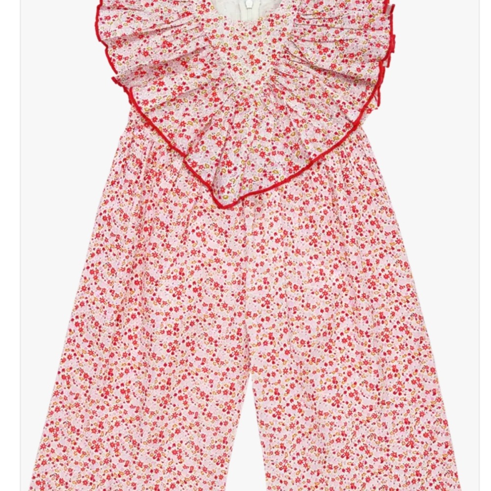 Girls Pink Chicken Raphaela Jumper - Pink Mini Ditsy